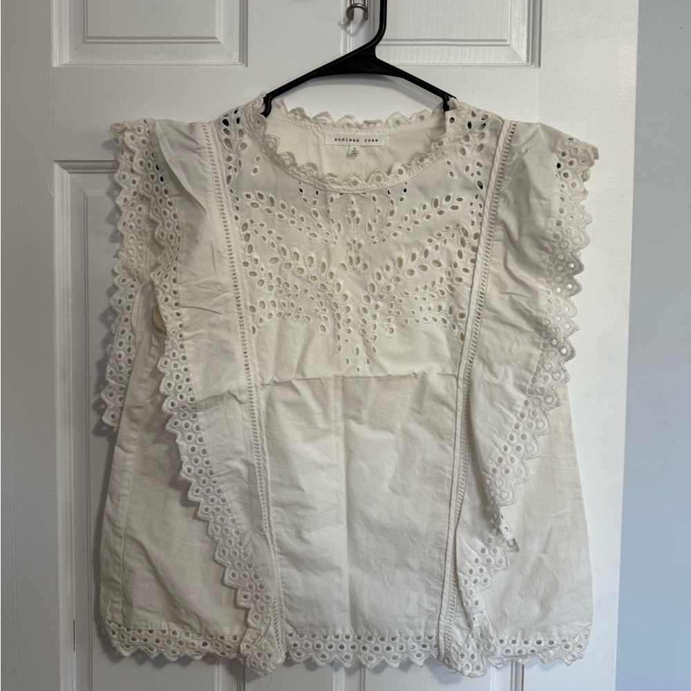 Endless Rose Cream Eyelet Blouse